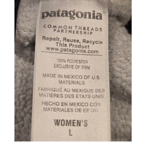 Patagonia Polartec Re-Tool Quarter Snap Fleece Cream Gray Pockets Womens Large - Picture 8 of 11